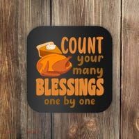 Count Your Many Blessings One By One Thanksgiving Coaster thumb 0