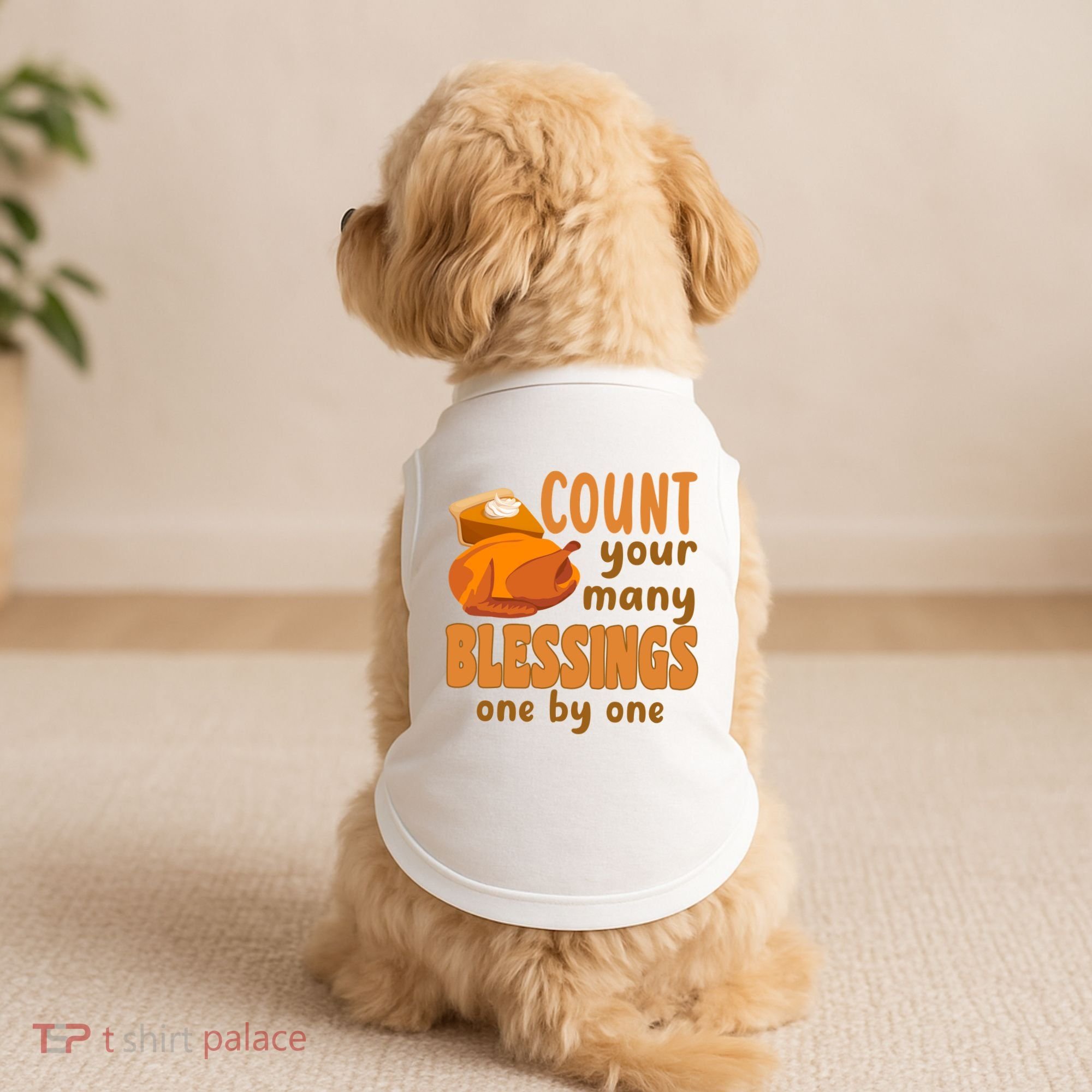 Count Your Many Blessings One By One Thanksgiving Doggie Tank