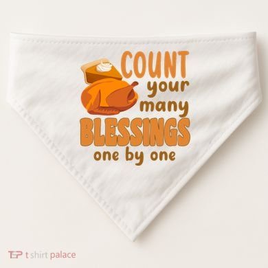 Count Your Many Blessings One By One Thanksgiving USA-Made Doggie Bandana
