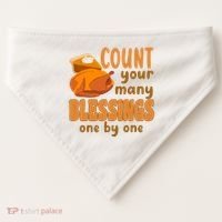 Count Your Many Blessings One By One Thanksgiving USA-Made Doggie Bandana thumb 0