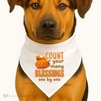 Count Your Many Blessings One By One Thanksgiving USA-Made Doggie Bandana thumb 1