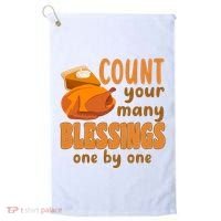 Count Your Many Blessings One By One Thanksgiving Golf Towel thumb 0