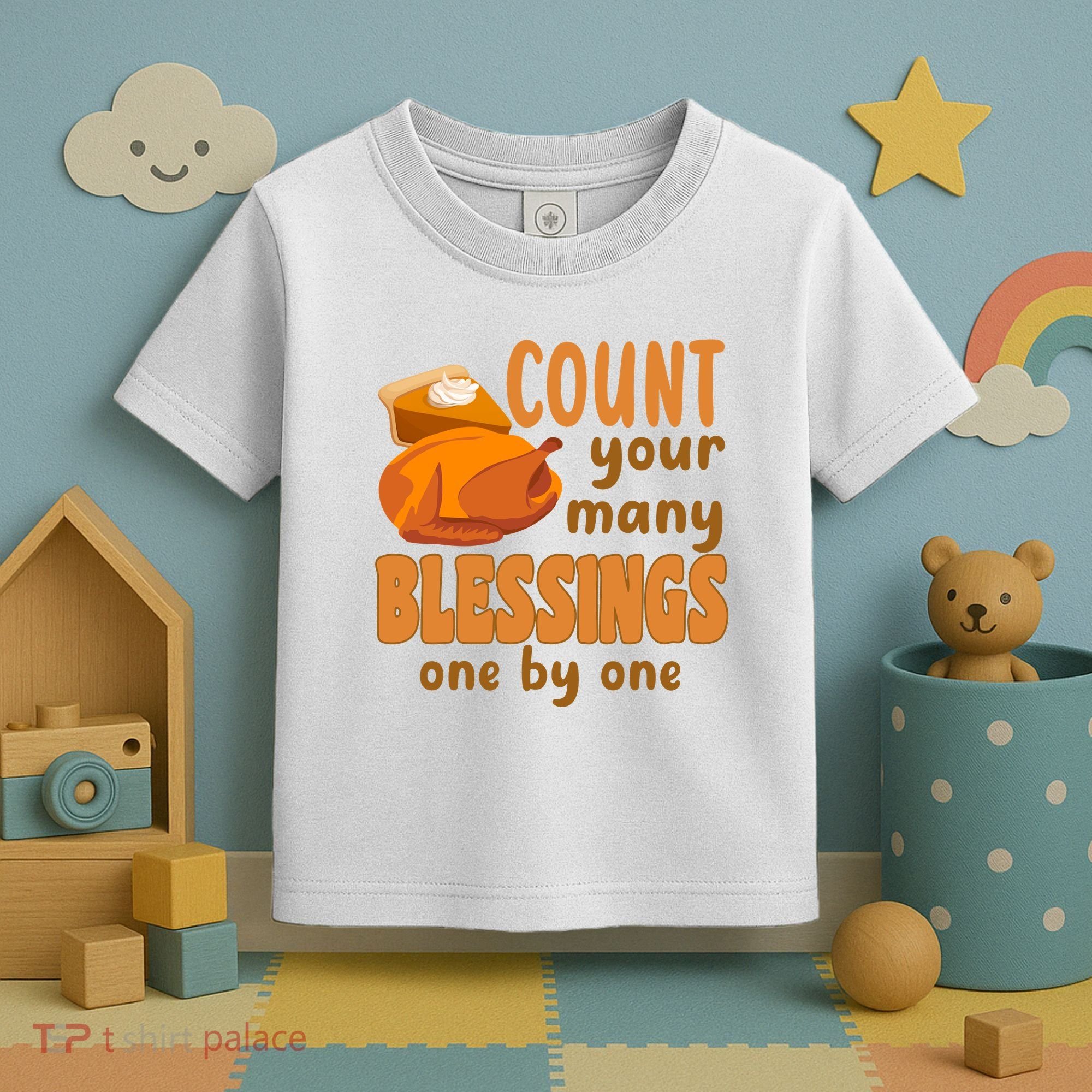 Count Your Many Blessings One By One Thanksgiving Toddler T-Shirt