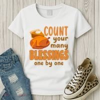 Count Your Many Blessings One By One Thanksgiving Women's T-Shirt thumb 3