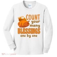 Count Your Many Blessings One By One Thanksgiving Kids Long Sleeve Shirt thumb 0