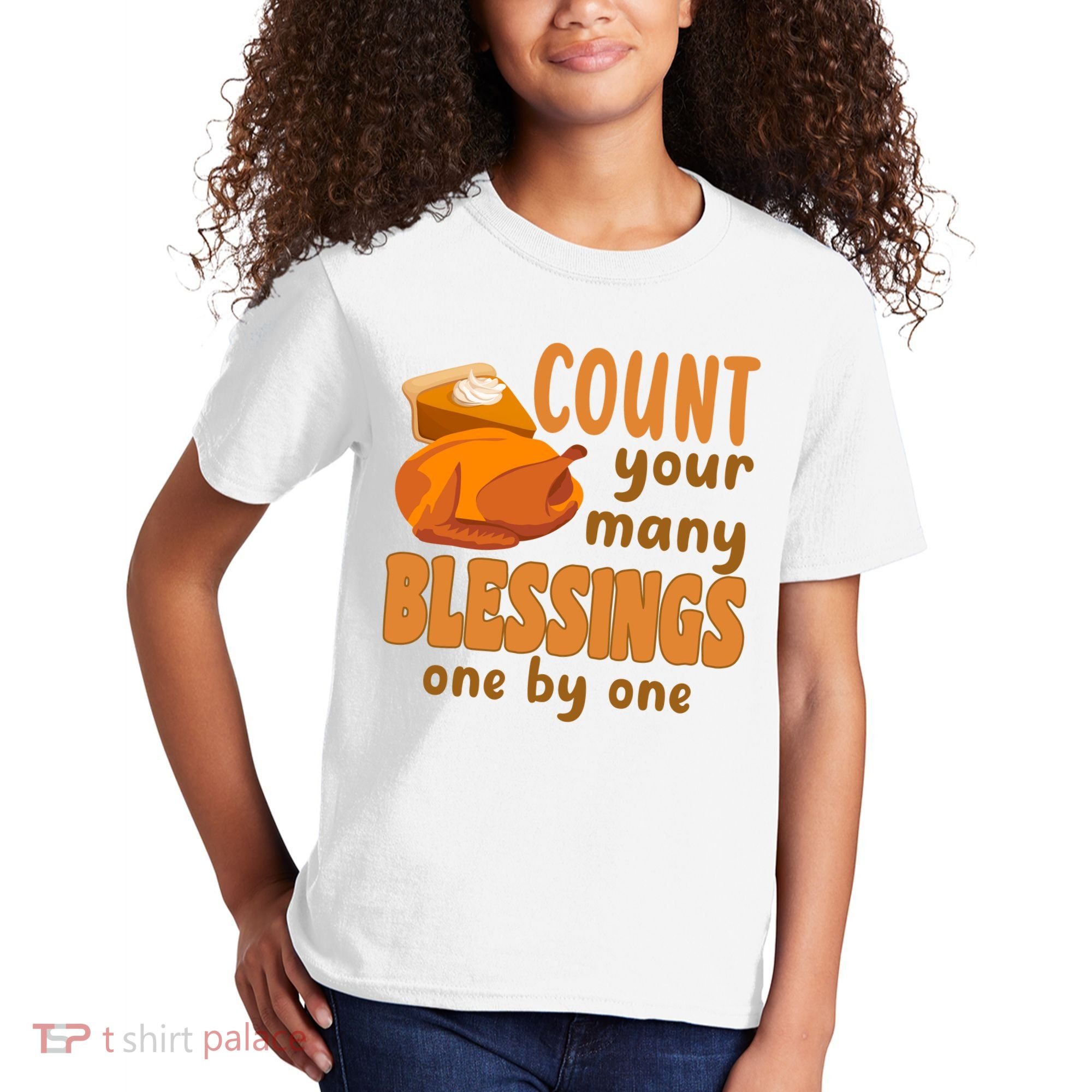 Count Your Many Blessings One By One Thanksgiving Kids T-Shirt