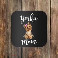 Cute Yorkie Mom Dog Apparel Gift Coaster thumb 0