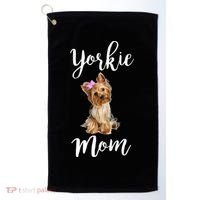 Cute Yorkie Mom Dog Apparel Gift Golf Towel thumb 0