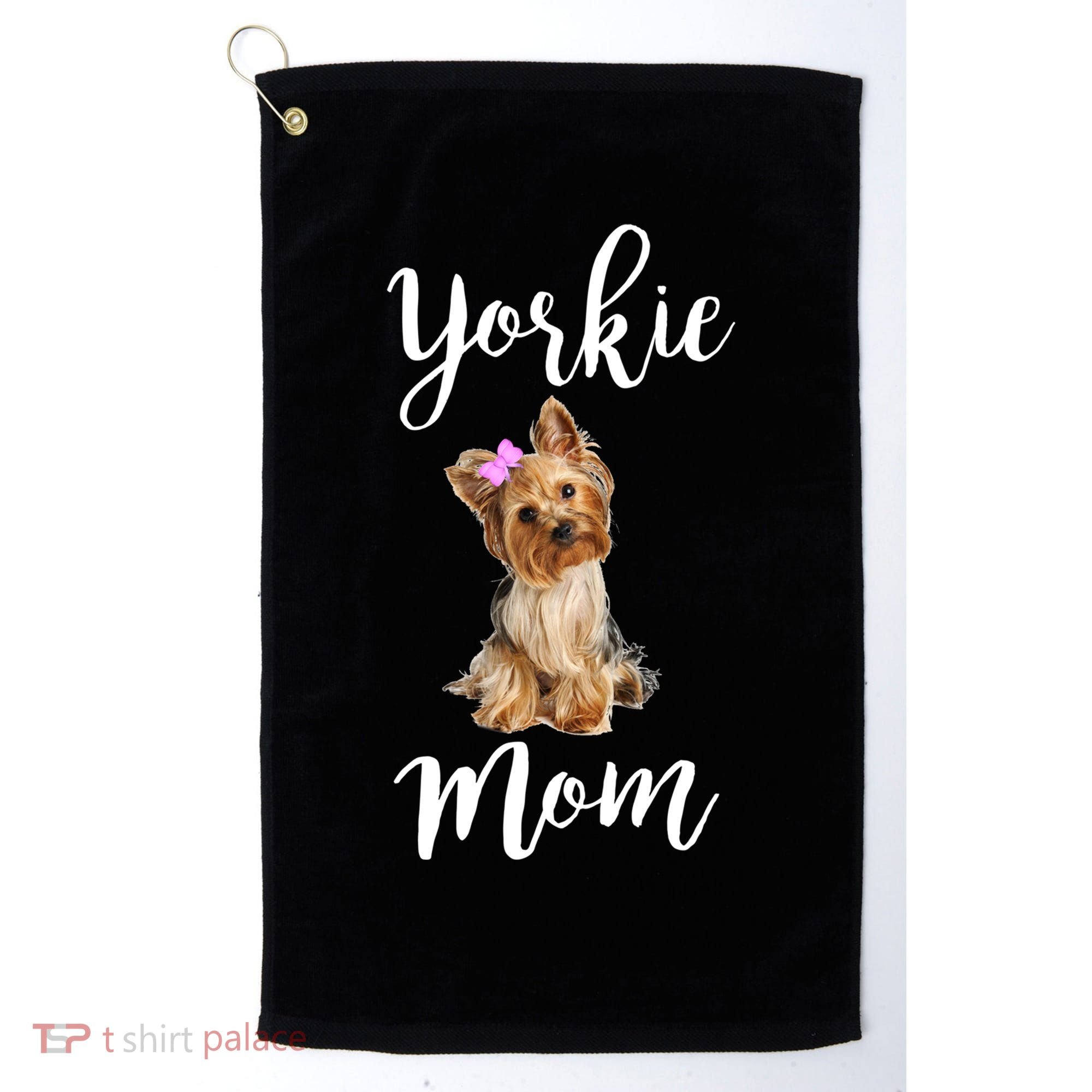 Cute Yorkie Mom Dog Apparel Gift Golf Towel