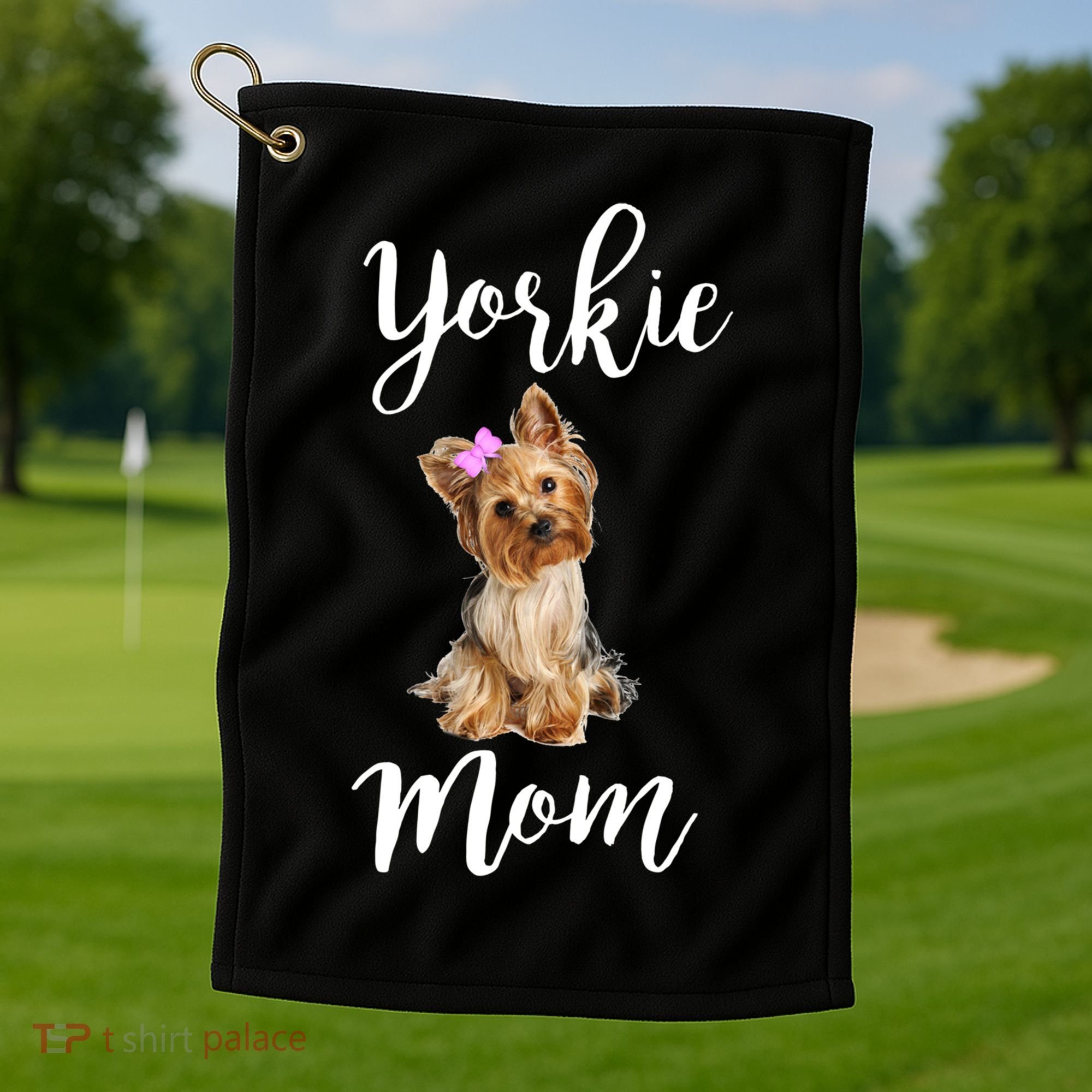 Cute Yorkie Mom Dog Apparel Gift Golf Towel