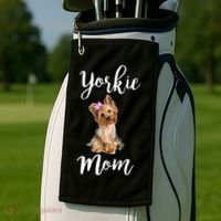 Cute Yorkie Mom Dog Apparel Gift Golf Towel thumb 2