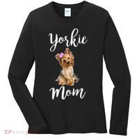 Cute Yorkie Mom Dog Apparel Gift Women's Long Sleeve Shirt thumb 0