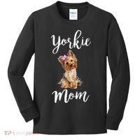 Cute Yorkie Mom Dog Apparel Gift Kids Long Sleeve Shirt thumb 0