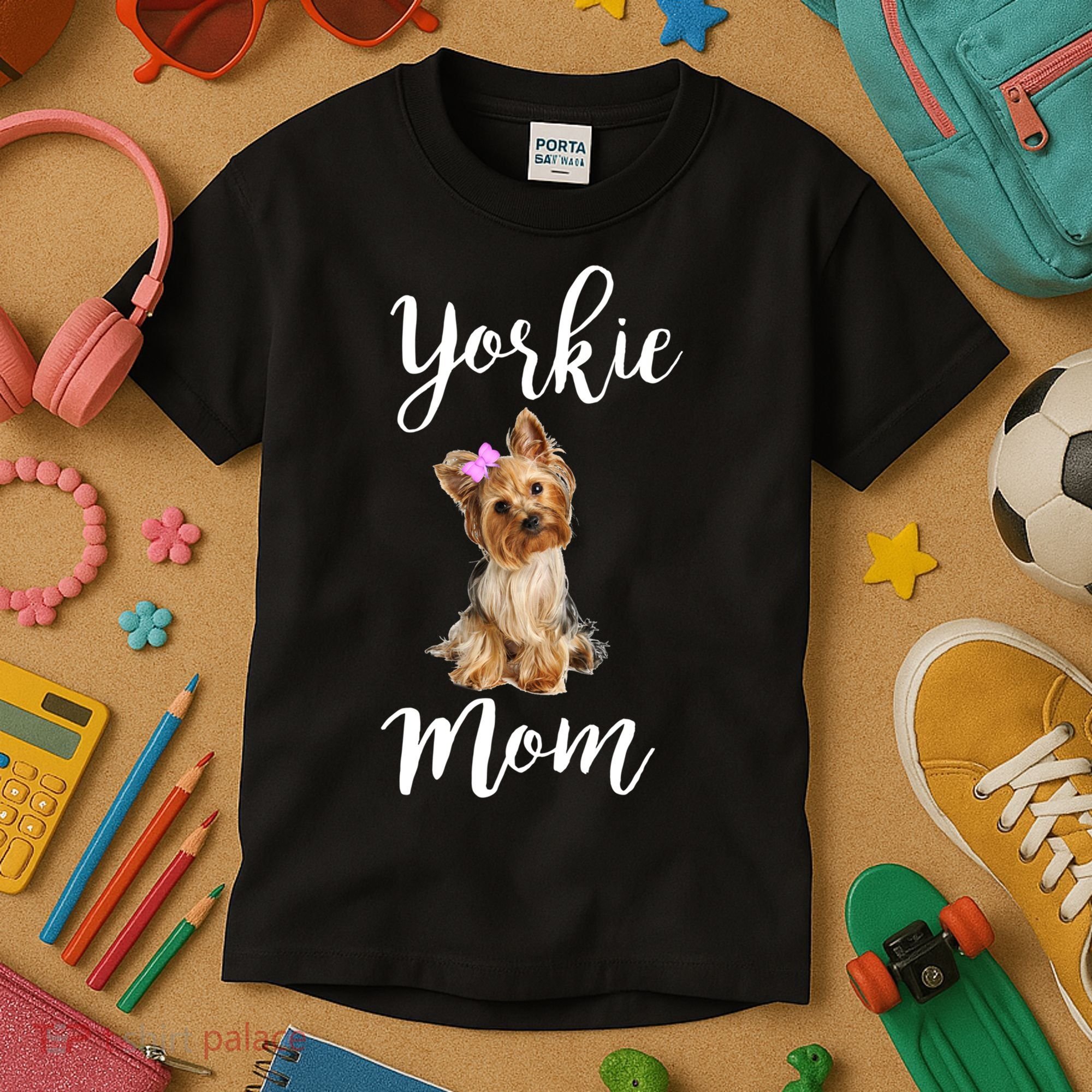 Cute Yorkie Mom Dog Apparel Gift Kids T-Shirt