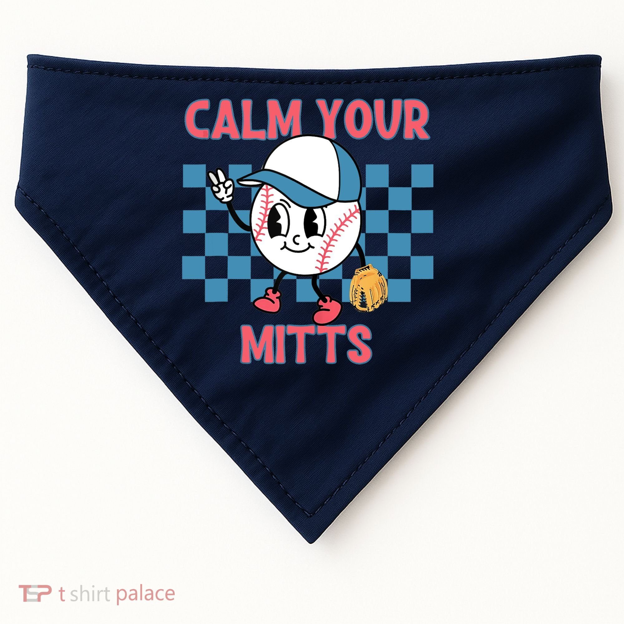 Calm Your Mitts Baseball Player Baseball Game Sports Lover USA-Made Doggie Bandana