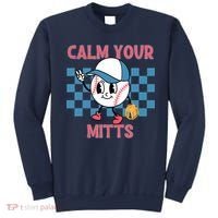 Calm Your Mitts Baseball Player Baseball Game Sports Lover Sweatshirt thumb 0