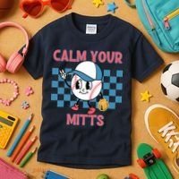 Calm Your Mitts Baseball Player Baseball Game Sports Lover Kids T-Shirt thumb 3