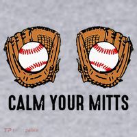 Calm Your Mitts Funny Baseball Player Game Day Sports Lover Women's Sweatshirt thumb 2