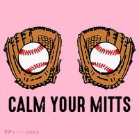 Calm Your Mitts Funny Baseball Player Game Day Sports Lover Coaster thumb 2
