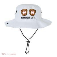 Calm Your Mitts Funny Baseball Player Game Day Sports Lover Bucket Hat thumb 0