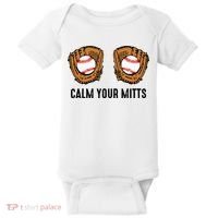 Calm Your Mitts Funny Baseball Player Game Day Sports Lover Baby Bodysuit thumb 0
