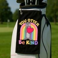 Cute You Otter Be Kind Golf Towel thumb 2