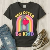 Cute You Otter Be Kind Women's T-Shirt thumb 3