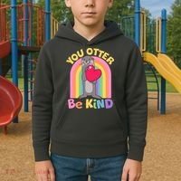 Cute You Otter Be Kind Kids Hoodie thumb 2