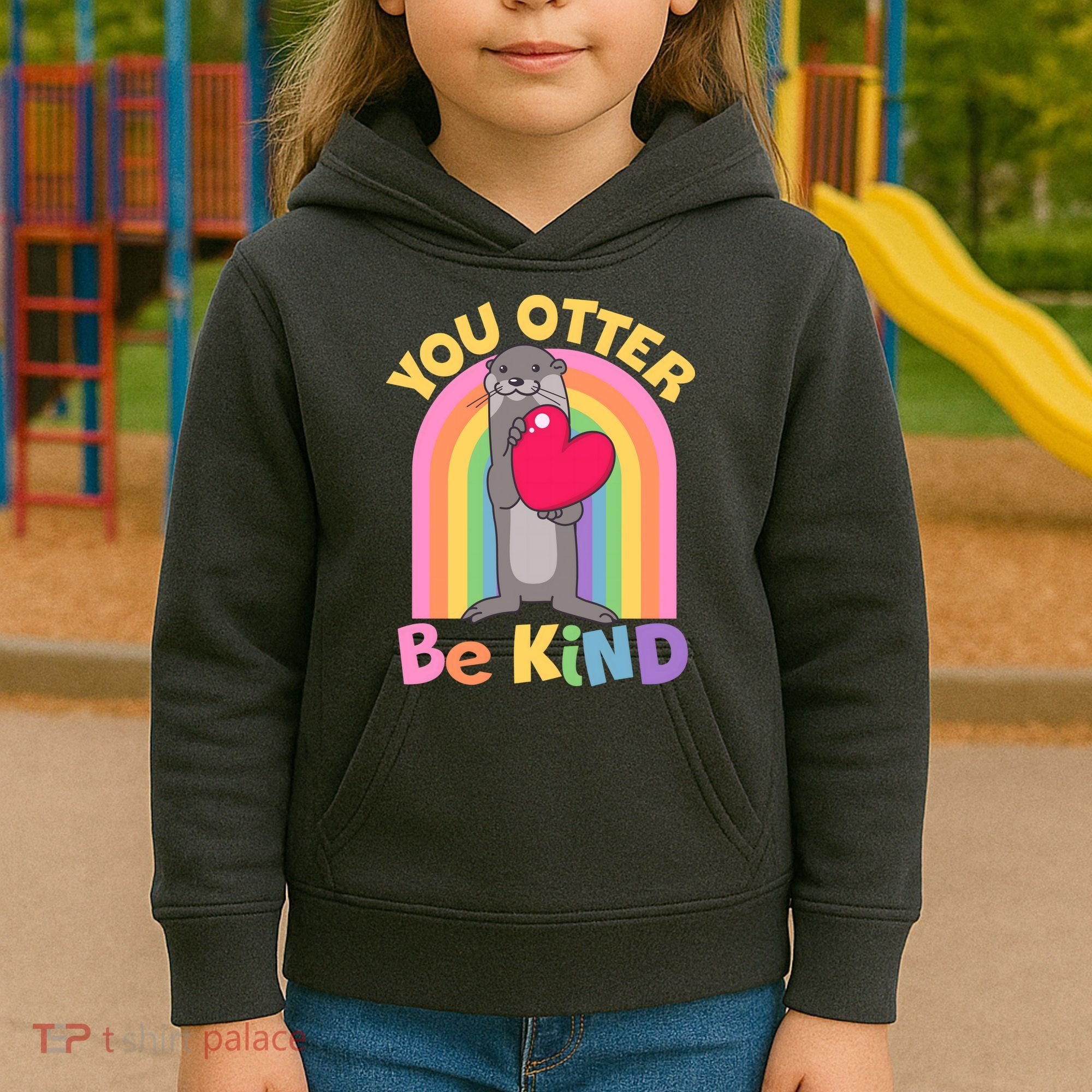 Cute You Otter Be Kind Kids Hoodie