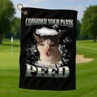 Consider Your Pants Peed Funny Freak Cat Meme Humor Saying Golf Towel thumb 1