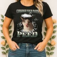 Consider Your Pants Peed Funny Freak Cat Meme Humor Saying Women's T-Shirt thumb 2