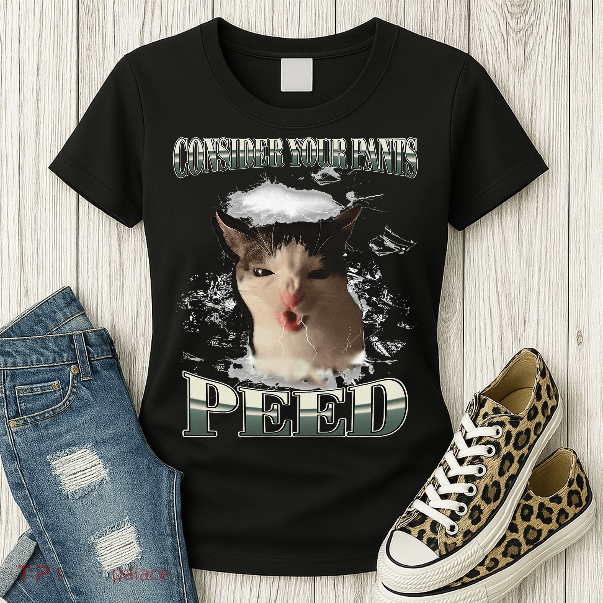 Consider Your Pants Peed Funny Freak Cat Meme Humor Saying Women's T-Shirt