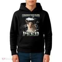 Consider Your Pants Peed Funny Freak Cat Meme Humor Saying Kids Hoodie thumb 4