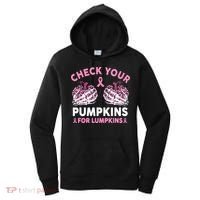 Check Your Pumpkins Breast Cancer Awareness Halloween Women Women's Hoodie thumb 0