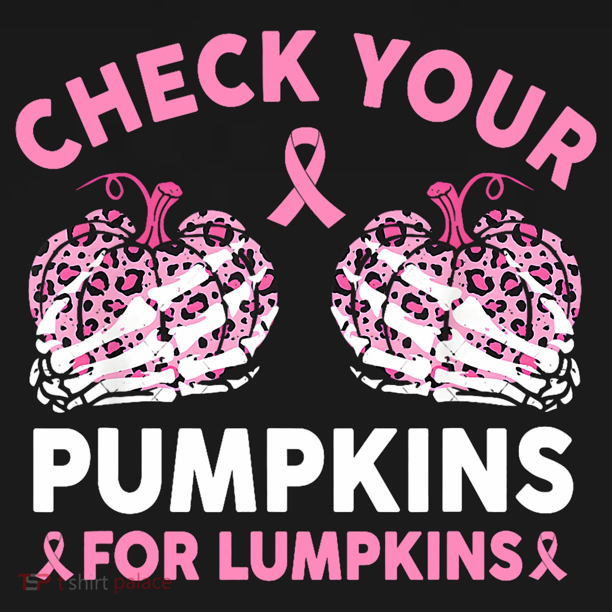 Check Your Pumpkins Breast Cancer Awareness Halloween Women Women's Hoodie