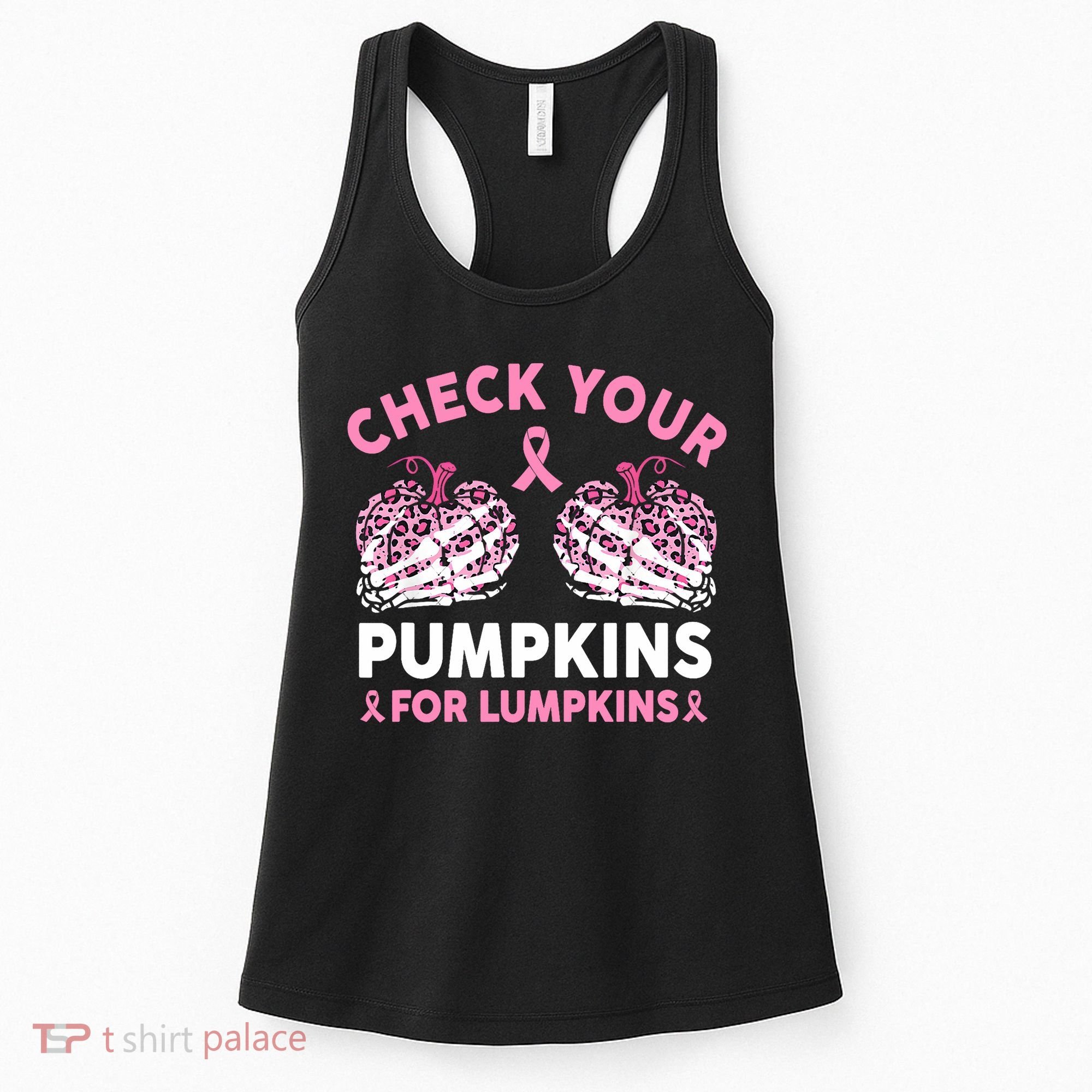Check Your Pumpkins Breast Cancer Awareness Halloween Women Women's Tank Top