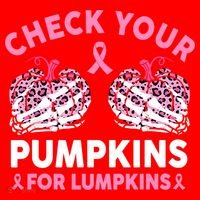 Check Your Pumpkins Breast Cancer Awareness Halloween Women Santa Hat thumb 1