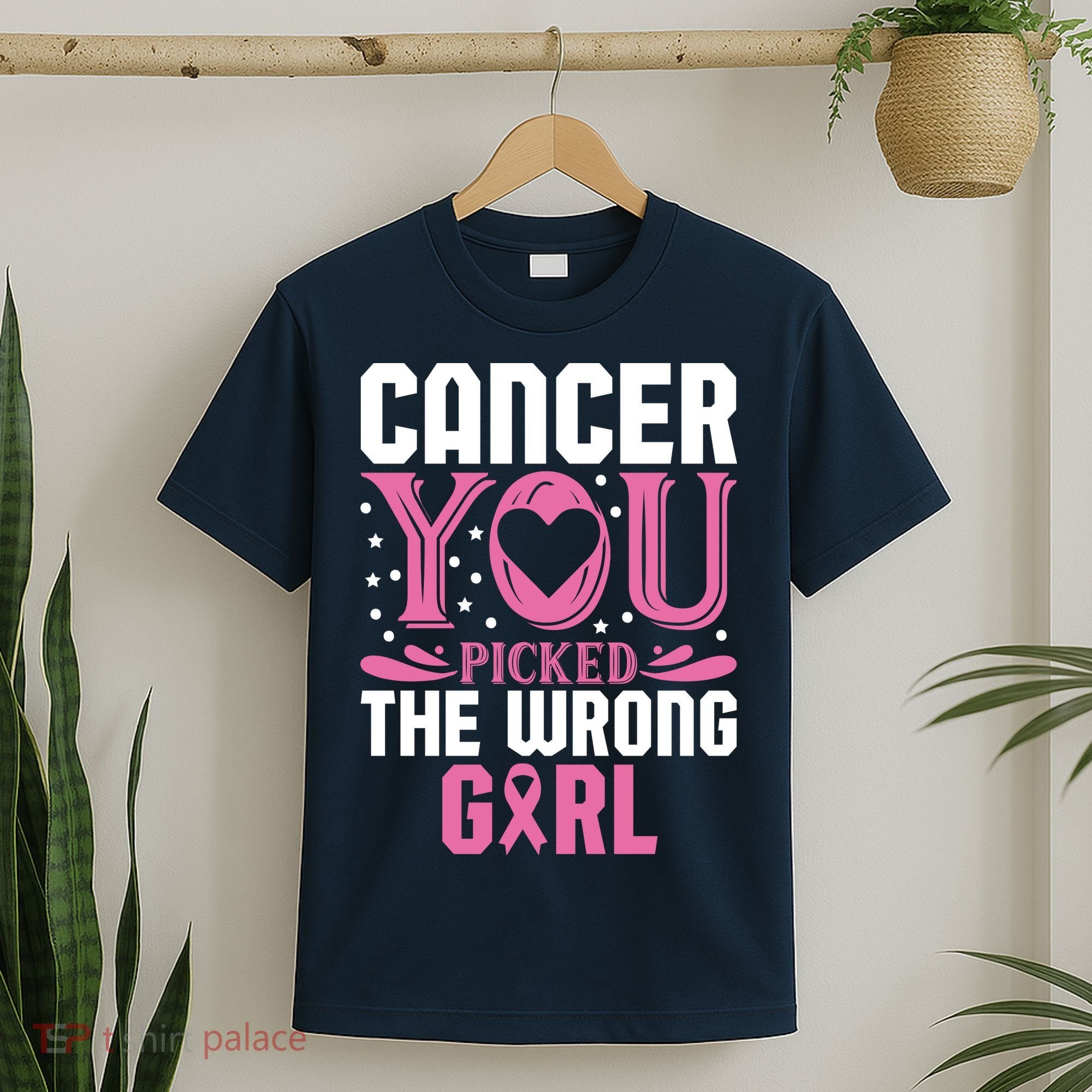 Cancer You Picked The Wrong Girl Breast Cancer Awareness T-Shirt