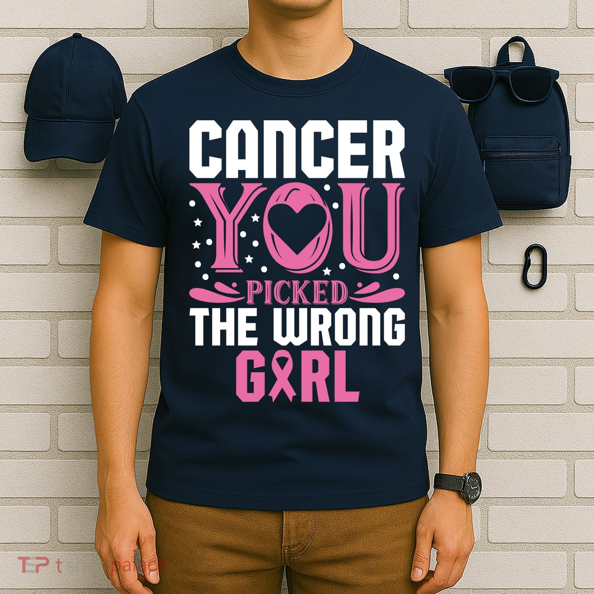 Cancer You Picked The Wrong Girl Breast Cancer Awareness T-Shirt