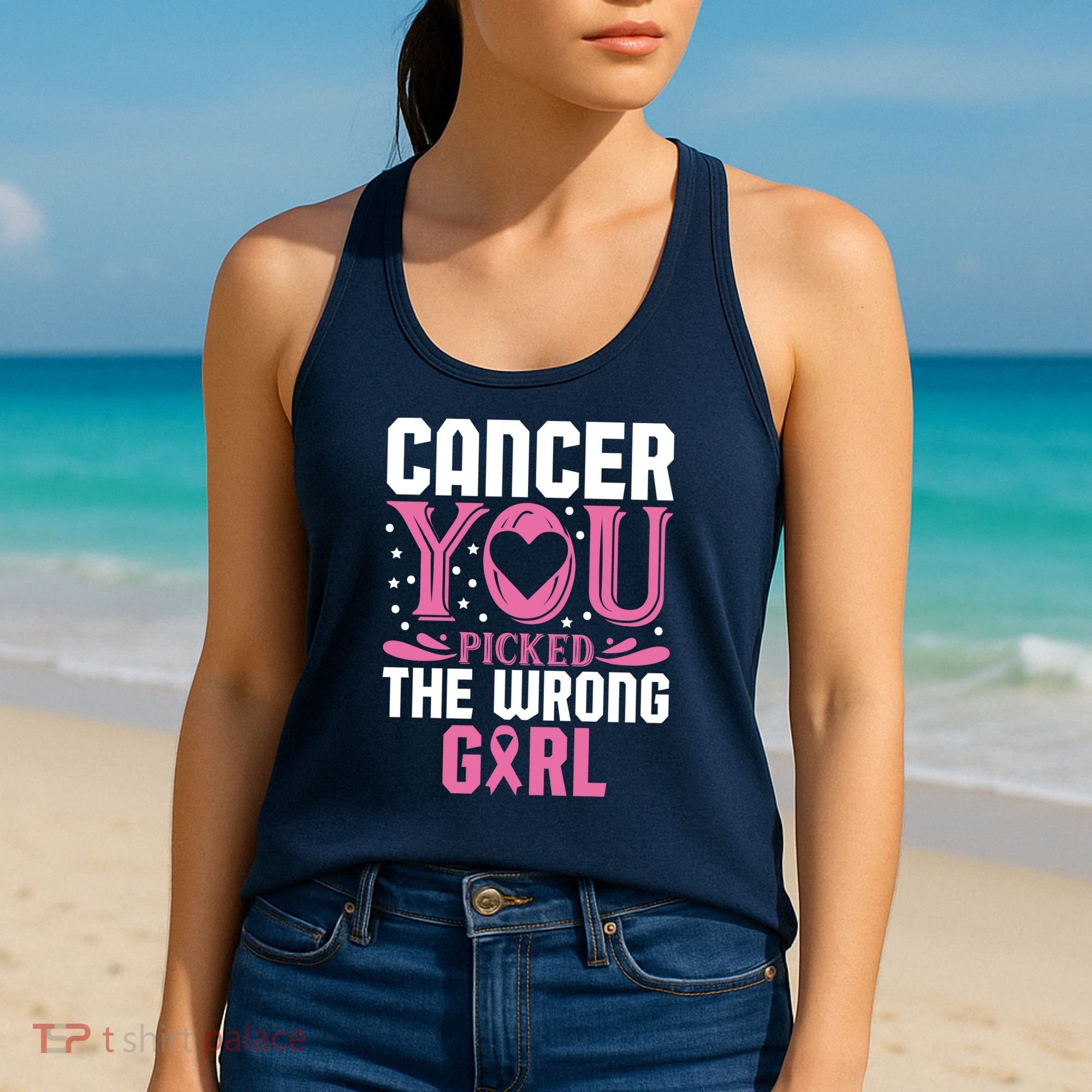 Cancer You Picked The Wrong Girl Breast Cancer Awareness Women's Tank Top