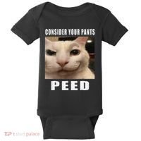Consider Your Pants Peed Cat Funny Baby Bodysuit thumb 0