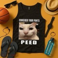 Consider Your Pants Peed Cat Funny Tank Top thumb 4