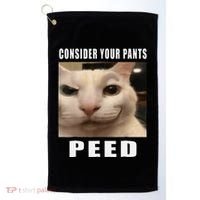 Consider Your Pants Peed Cat Funny Golf Towel thumb 0