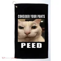 Consider Your Pants Peed Cat Funny Golf Towel thumb 0