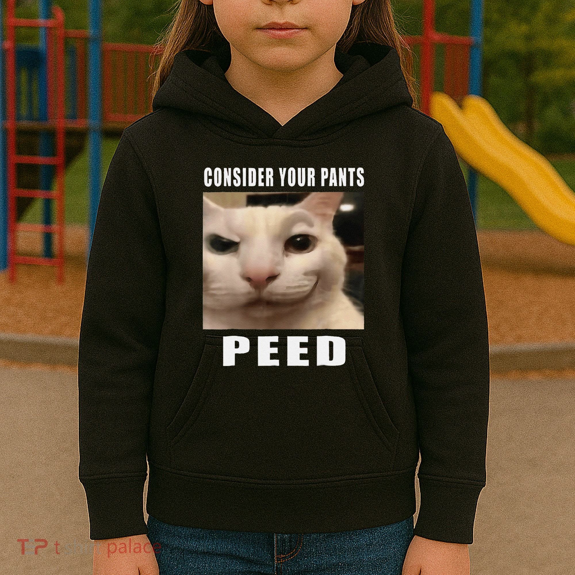 Consider Your Pants Peed Cat Funny Kids Hoodie