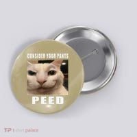 Consider Your Pants Peed Cat Funny Button thumb 0