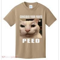 Consider Your Pants Peed Cat Funny Kids T-Shirt thumb 0