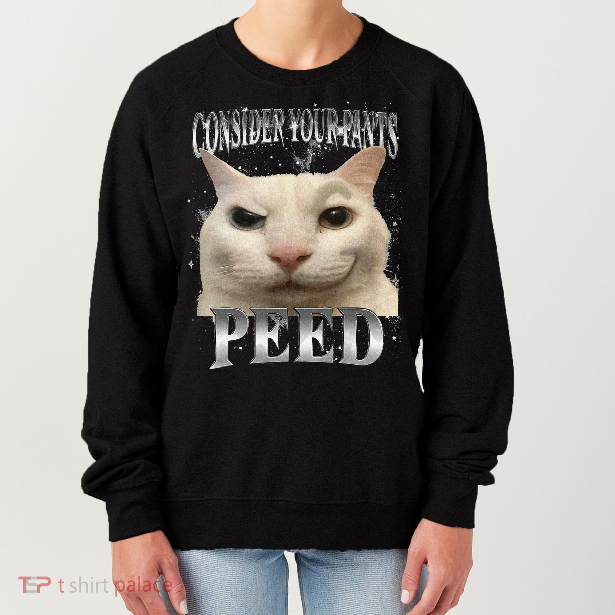 Consider Your Pants Peed Silly Cat Meme Women's Sweatshirt