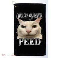 Consider Your Pants Peed Silly Cat Meme Golf Towel thumb 0