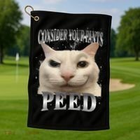 Consider Your Pants Peed Silly Cat Meme Golf Towel thumb 1